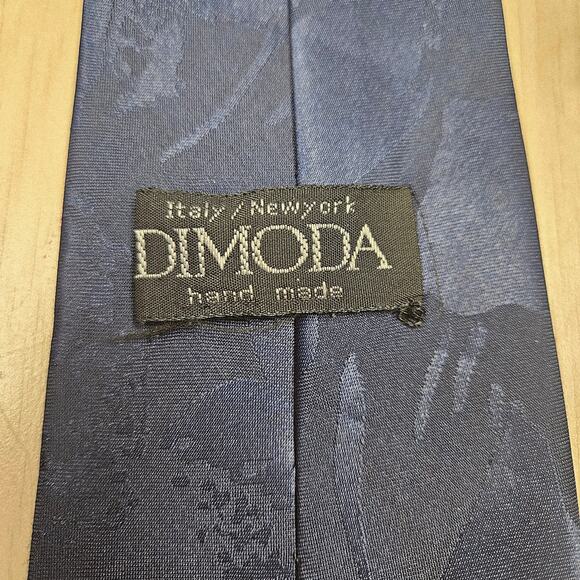 Retro Dimoda Hand Made Imported Peacock 100% Silk Tie clarinet Instrument Italy - Picture 4 of 5